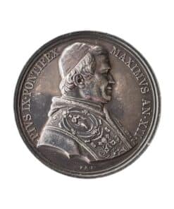 Papal States Pius IX Silver Medal Frascati Railway 1856 – Scarce