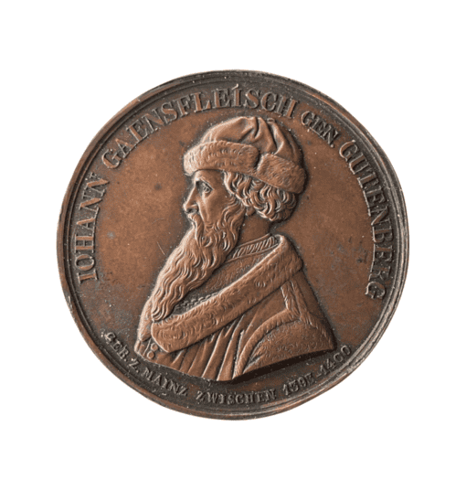 German Uniface Medal Johannes Gutenberg 400th anniversary of the invention of printing by König