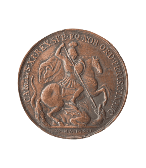 Charles XI of Sweden Uniface Medal – Investiture as a Knight of the Most Noble Order of the Garter
