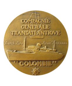 France Compagnie Générale Transatlantique “Colombie” Bronze Medal 1931 and Original Box