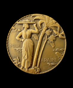 France Compagnie Générale Transatlantique “Colombie” Bronze Medal 1931 and Original Box