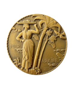 France Compagnie Générale Transatlantique “Colombie” Bronze Medal 1931 and Original Box