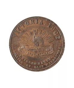 Australia Stokes Copper Penny Token 1862 Melbourne R516 (Var) Scarce