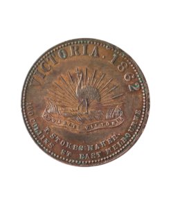 Alternative view of Australia Stokes Copper Penny Token 1862 Melbourne R516 (Var) Scarce