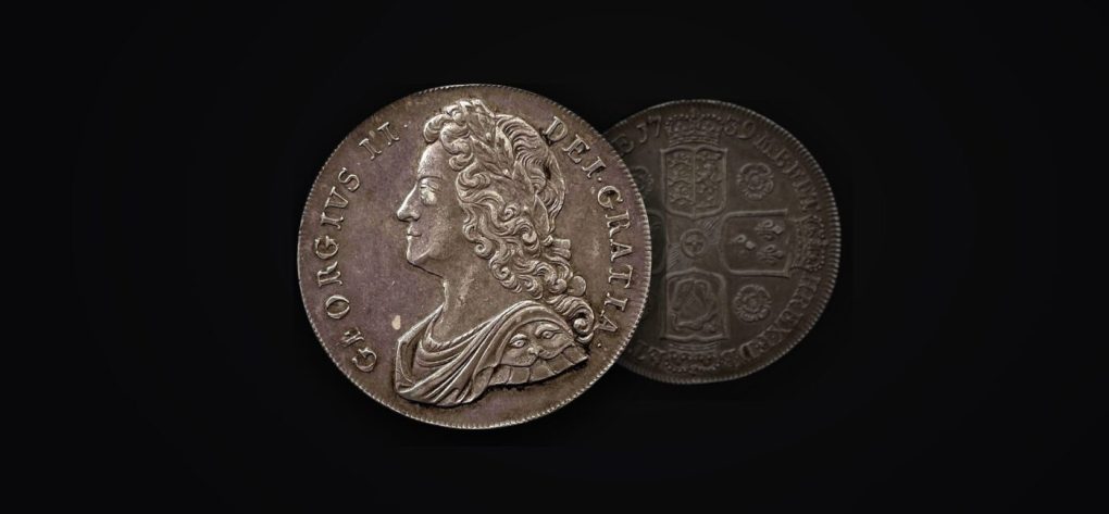 George II silver Crown of 1739 - British milled coins for sale at B and G Coins