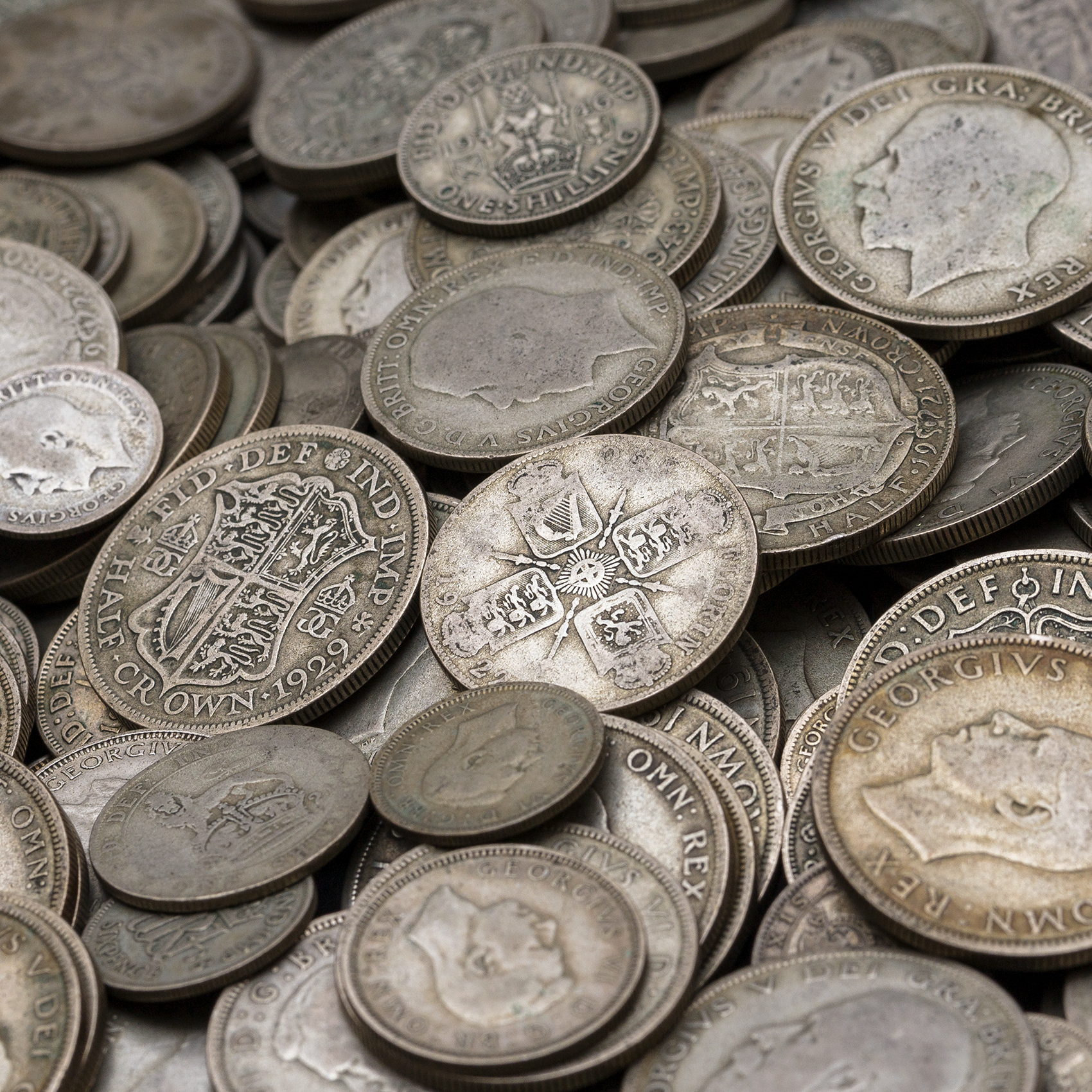 500g Mixed Date Unsorted 1920-1947 50% British Silver Bullion Coins - Best Price Anywhere and below Spot!