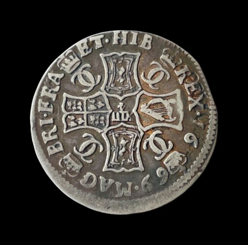 Scotland Charles II 1st Coinage, Type II 1 Merk 1669 -  Reverse overstruck on an brockage - Image 5