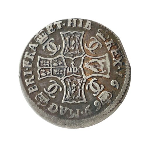 Scotland Charles II 1st Coinage, Type II 1 Merk 1669 -  Reverse overstruck on an brockage - Image 6