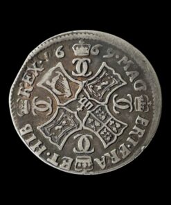 Scotland Charles II 1st Coinage, Type II 1 Merk 1669 -  Reverse overstruck on an brockage - Image 3