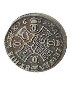 Scotland Charles II 1st Coinage, Type II 1 Merk 1669 -  Reverse overstruck on an brockage - Image 4