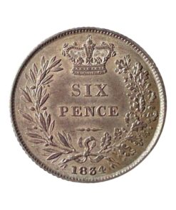 Alternative view of William IV Sixpence 1834 - Rare in this Grade