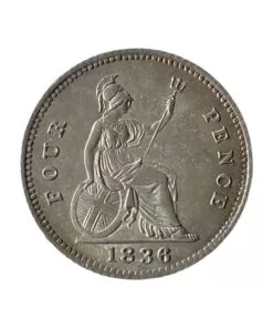 Alternative view of William IIII Silver Groat or Fourpence 1836