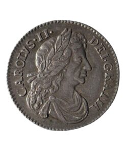 Alternative view of Charles II Sixpence 1674