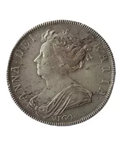 Alternative view of Anne Halfcrown 1703 TERTIO VIGO below bust, Pre Union