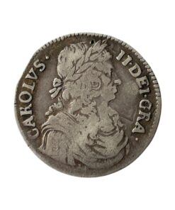 Alternative view of Scotland Charles II 1st Coinage, Type II 1 Merk 1669 -  Reverse overstruck on an brockage
